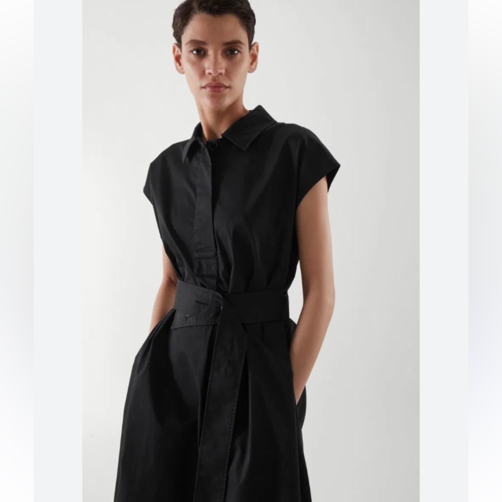 COS Black Belted Shirt Dress
